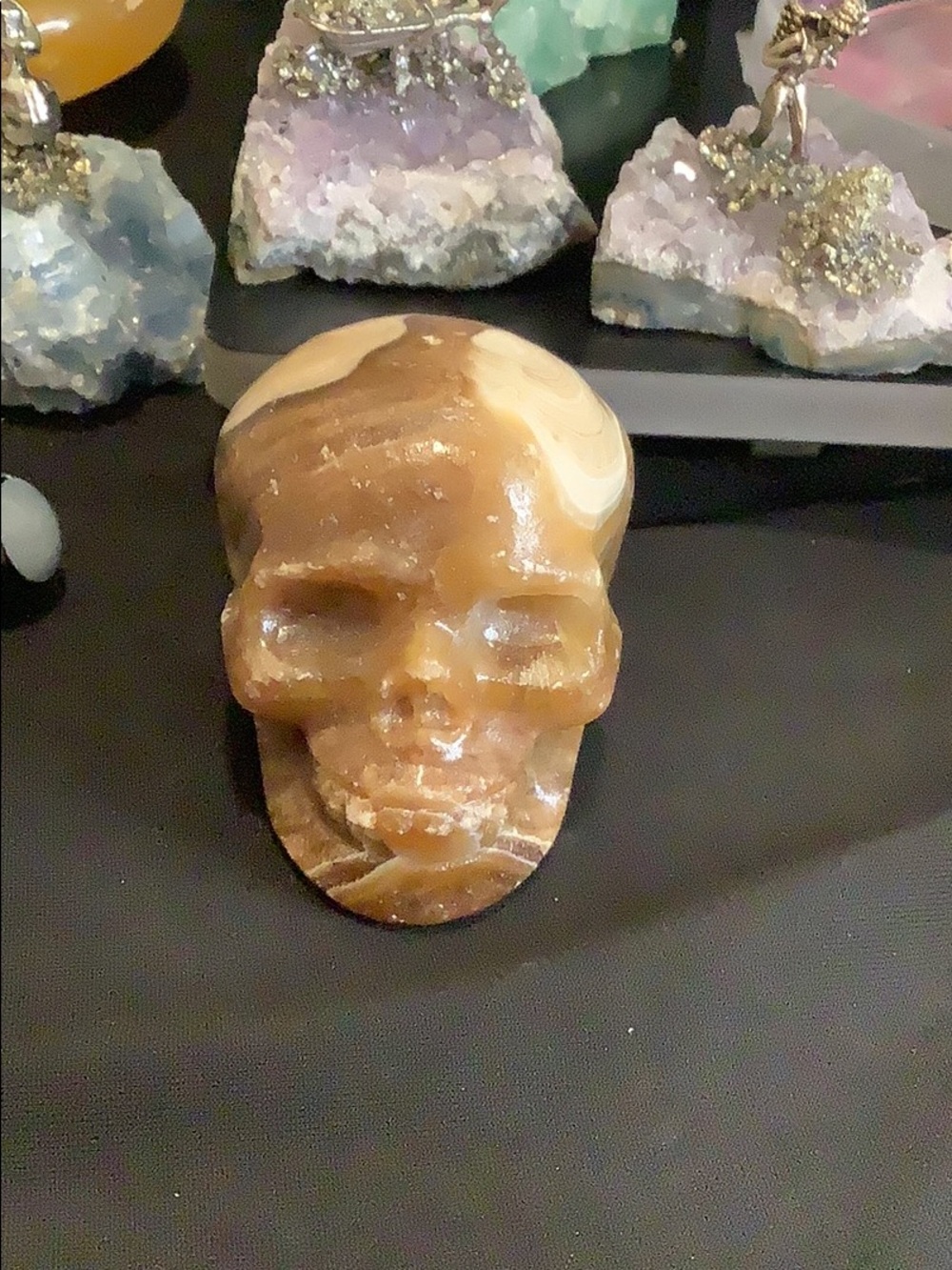 chocolate calcite skull